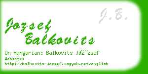 jozsef balkovits business card